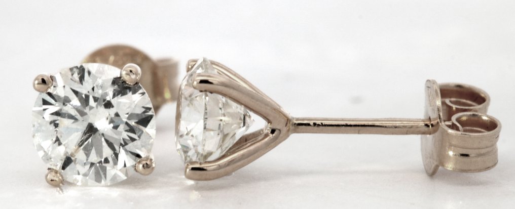 Stud earrings White gold Diamond  (Natural) #3.1