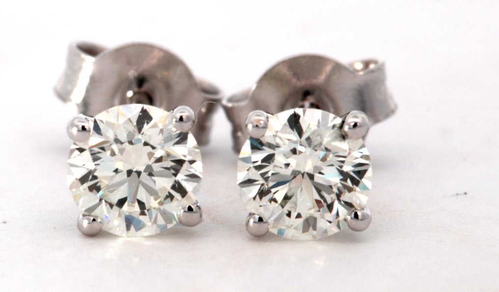 Stud earrings White gold Diamond  (Natural) #2.1