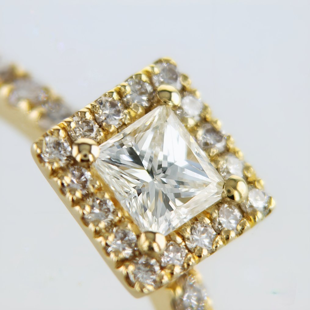 Engagement ring - 14 kt. Yellow gold -  0.60ct. tw. Diamond  (Natural) - Diamond #2.1