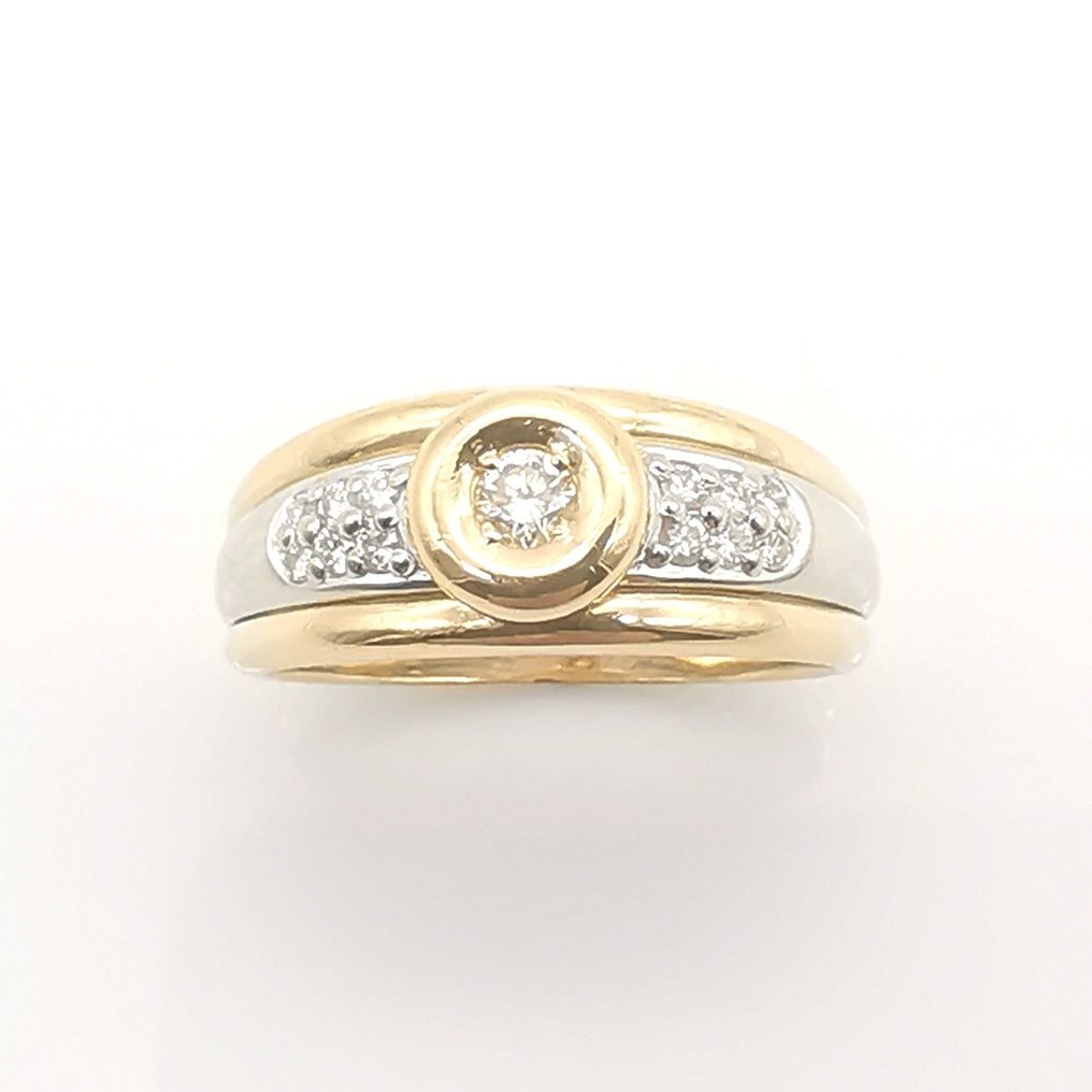 18 kt Gult guld, Vittguld - Ring - 0.39 ct Diamant #2.1