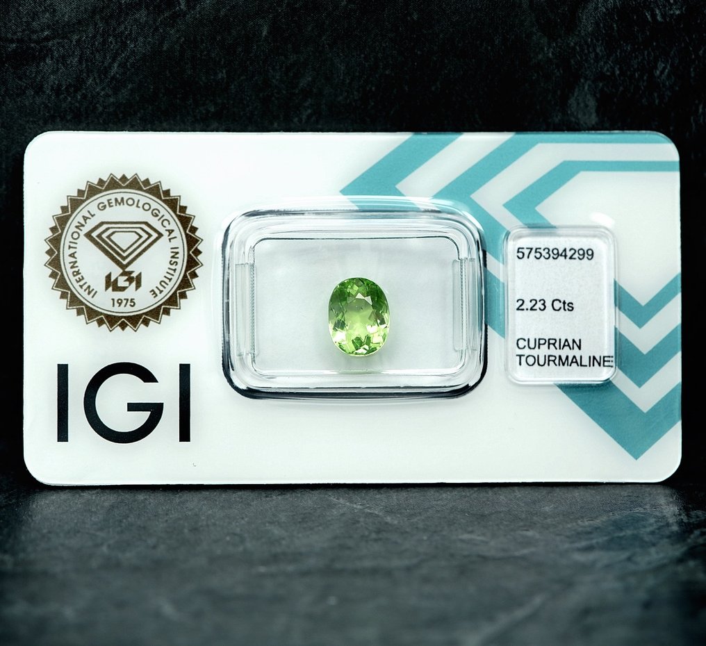 Tourmaline paraiba  - 2.23 ct - International Gemological Institute (IGI) #1.0