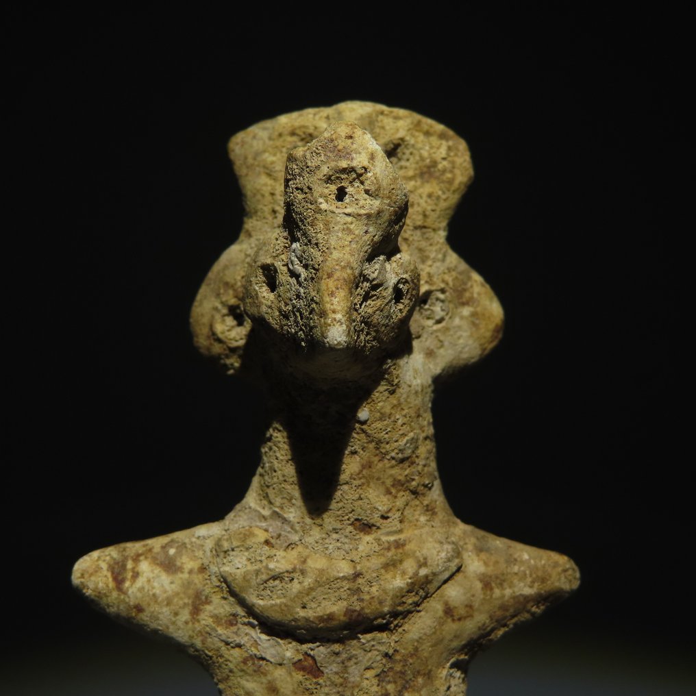 Syro-hittite Terre cuite Idole. 2ème millénaire avant JC. 12,5 cm H. Licence d'exportation espagnole. #2.1
