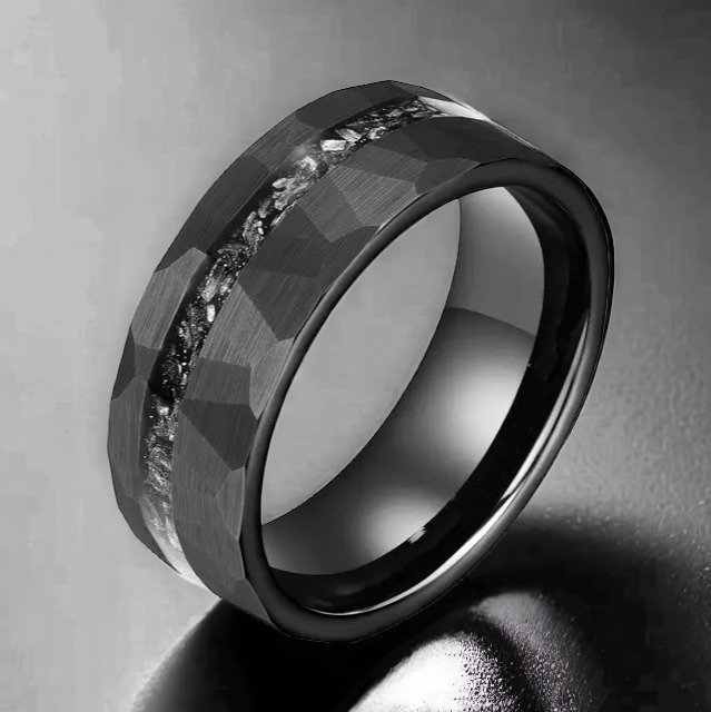 Δαχτυλίδι από ταντάλιο με ενθέσεις μετεωρίτη. Χειροποίητο. Το καλύτερο υλικό ποτέ! - 7-15 g #3.2