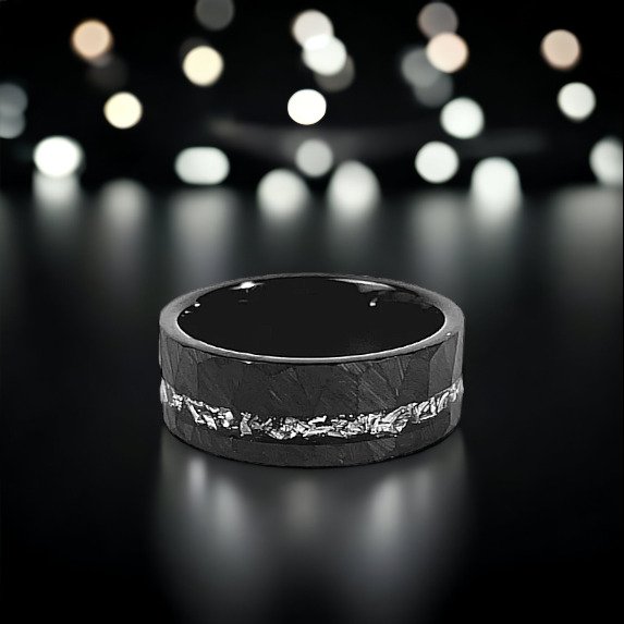 Δαχτυλίδι από ταντάλιο με ενθέσεις μετεωρίτη. Χειροποίητο. Το καλύτερο υλικό ποτέ! - 7-15 g #2.1