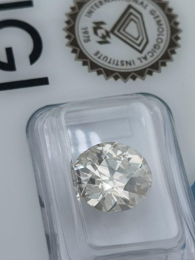 1 pcs Diamant  (Natural)  - 4.37 ct - Rund - K - SI1 - International Gemological Institute (IGI) #2.1