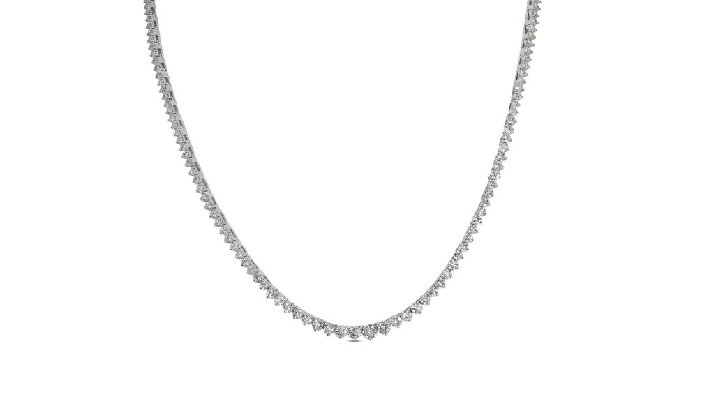 IGI Certificate 7.61 ct total natural diamonds - 18 kt. White gold - Necklace - 7.61 ct Diamond - Diamonds #1.1