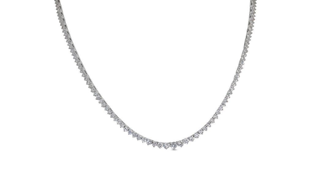 IGI Certificate 7.61 ct total natural diamonds - 18 kt. White gold - Necklace - 7.61 ct Diamond - Diamonds #2.2