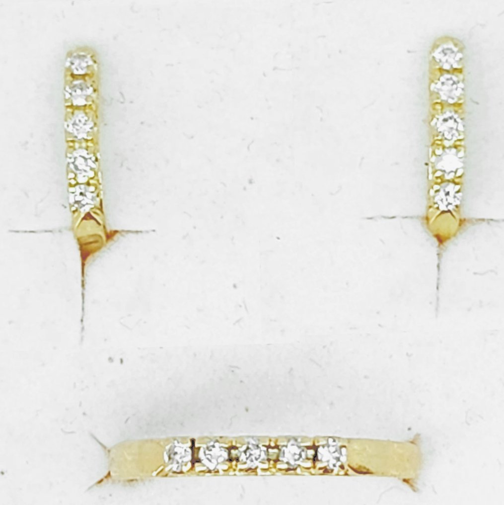 18 克拉 黃金 - 戒指, 耳環 - 0.52 ct Diamonds #2.1
