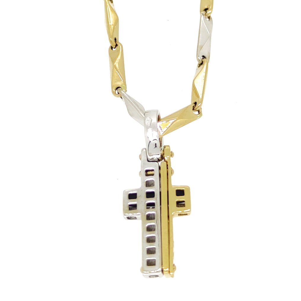 Halsband med hänge Gult guld, Vittguld, 18 karat Onyx #2.1