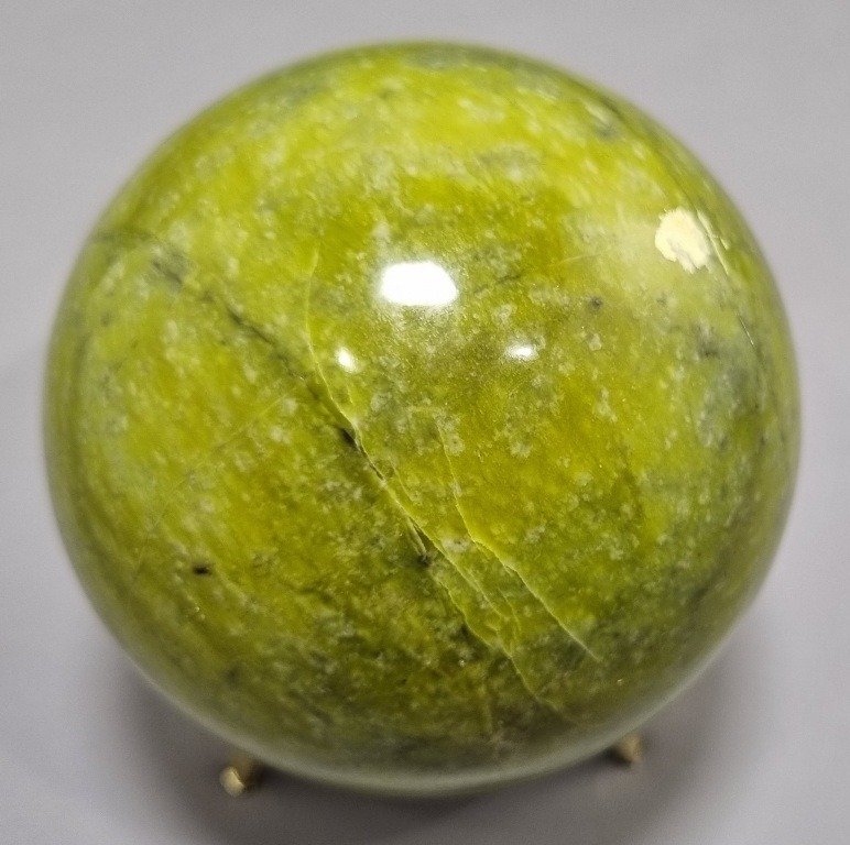 Serpentine Jade Mineral Stone Healing Sphere - Height: 95 mm - Width: 95 mm- 1105 g - (1) #2.1