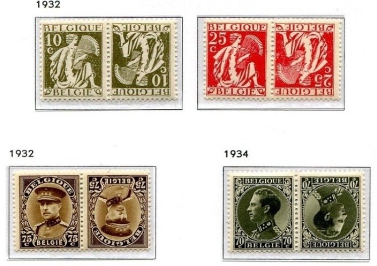 Belgia 1927/1940 - pełna kolekcja odwróconych znaczków - OBP / COB KP1/22 #4.3