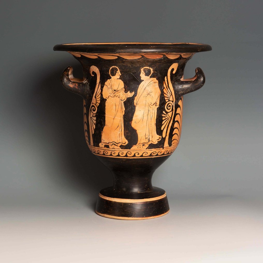 Magna Graecia, Paestum Pottery Paestum Bell Krater of Asteas Painter. 4th century BC. 31 cm H. TL Tested. Spanish Export License. #2.1