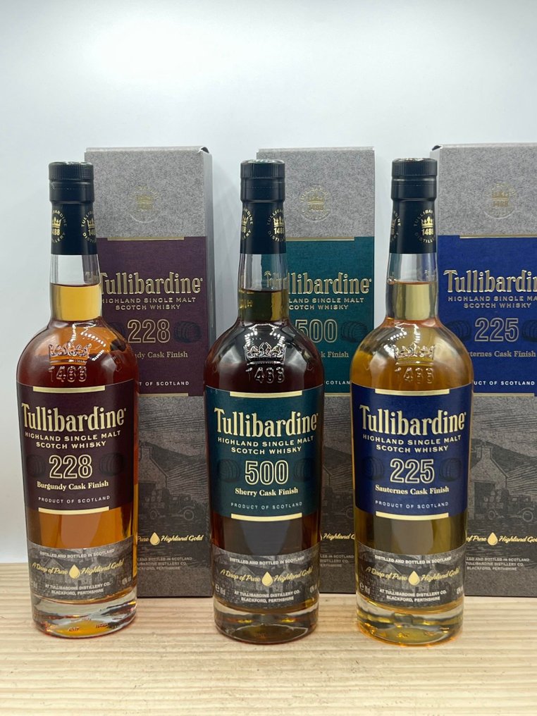 Tullibardine 228 Burgundy - 500 Sherry - 225 Sauternes - 70cl - 3 bottles #1.0