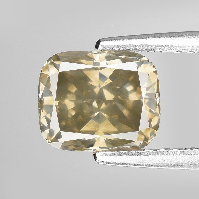 1 pcs Diamante  (Colorato naturale)  - 2.04 ct - Cuscino - I1 - Antwerp Laboratory for Gemstone Testing (ALGT) #1.2