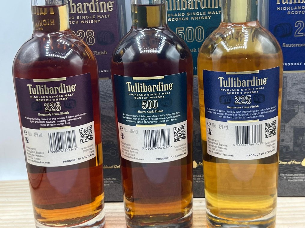 Tullibardine 228 Burgundy - 500 Sherry - 225 Sauternes - 70cl - 3 bottles #2.1