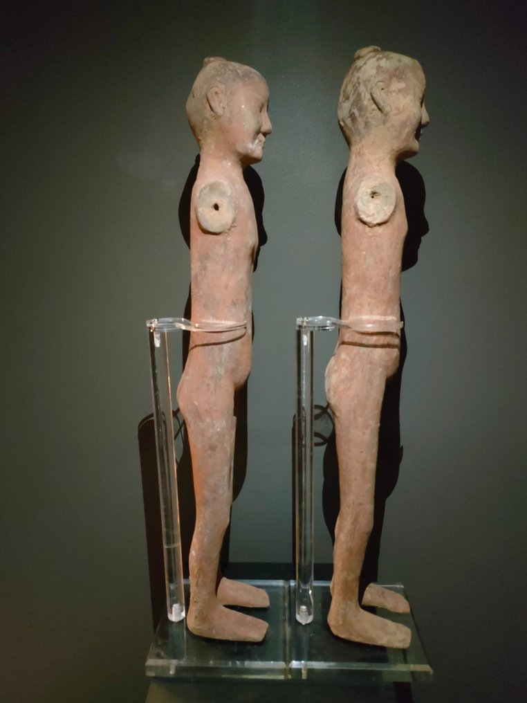 Oud-Chinees Terracotta Han-dynastie Stick-Men met TL-test - 61 cm #2.1