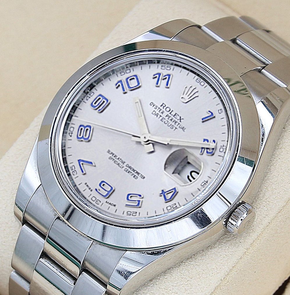 Rolex - Datejust II - Silver with Blue Numerals Dial - 116300 - Unisex - 2011-nutid #1.1