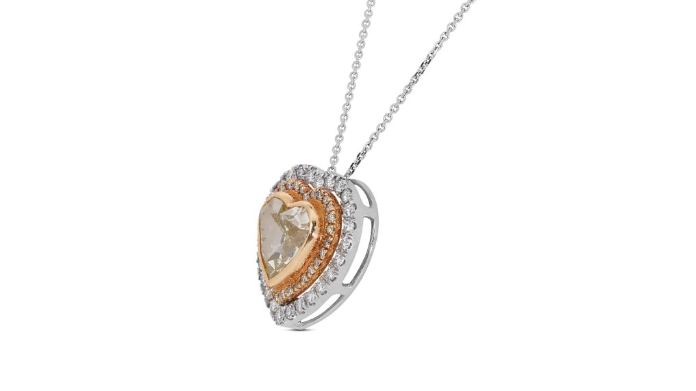 IGI Certificate -  3.11 total natural diamond carat - 18 kt. White gold - Necklace with pendant - 2.56 ct Diamond - Diamonds #2.2