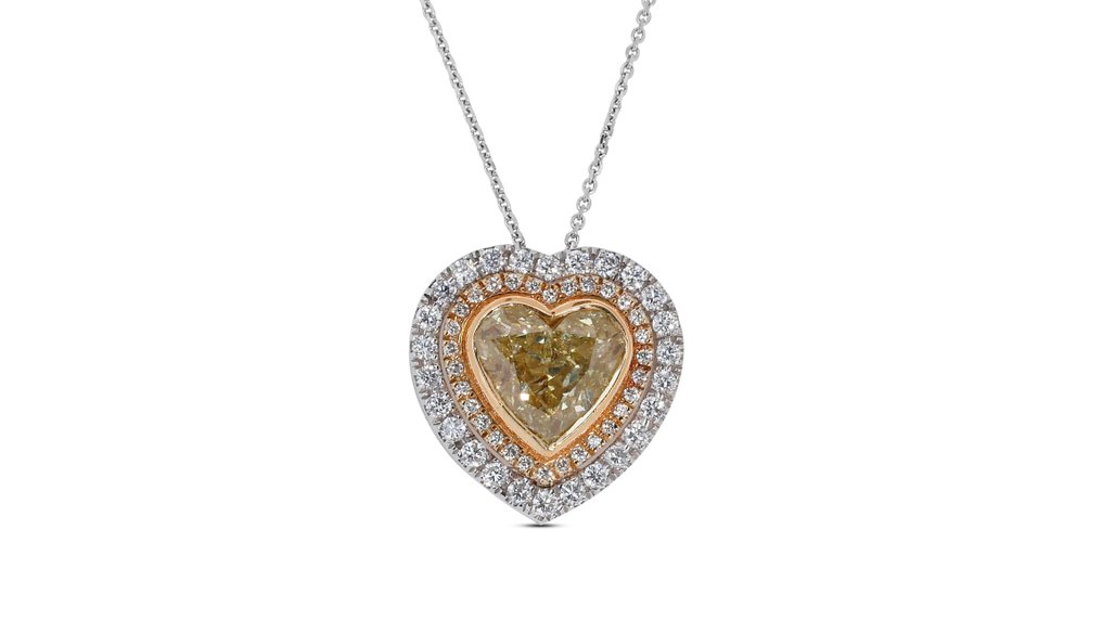 IGI Certificate -  3.11 total natural diamond carat - 18 kt. White gold - Necklace with pendant - 2.56 ct Diamond - Diamonds #2.1