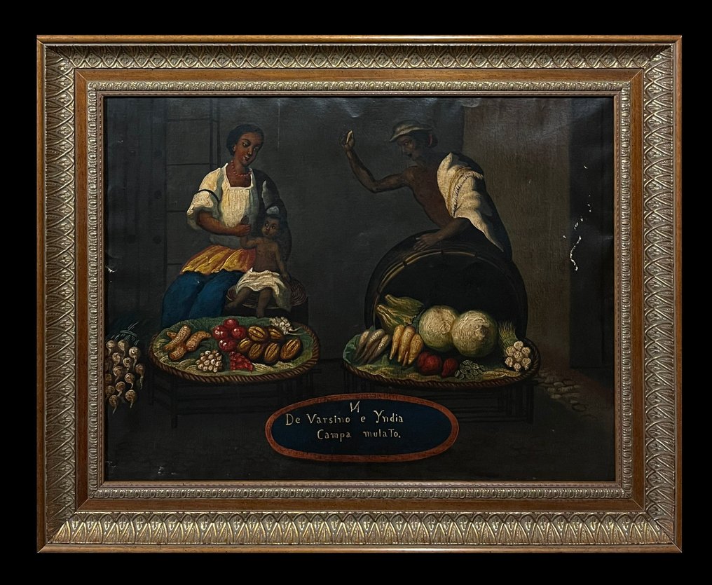 Mexican School (XX) - De Varsino e Yndia, Campa Mulato (A Caste Painting) #2.1