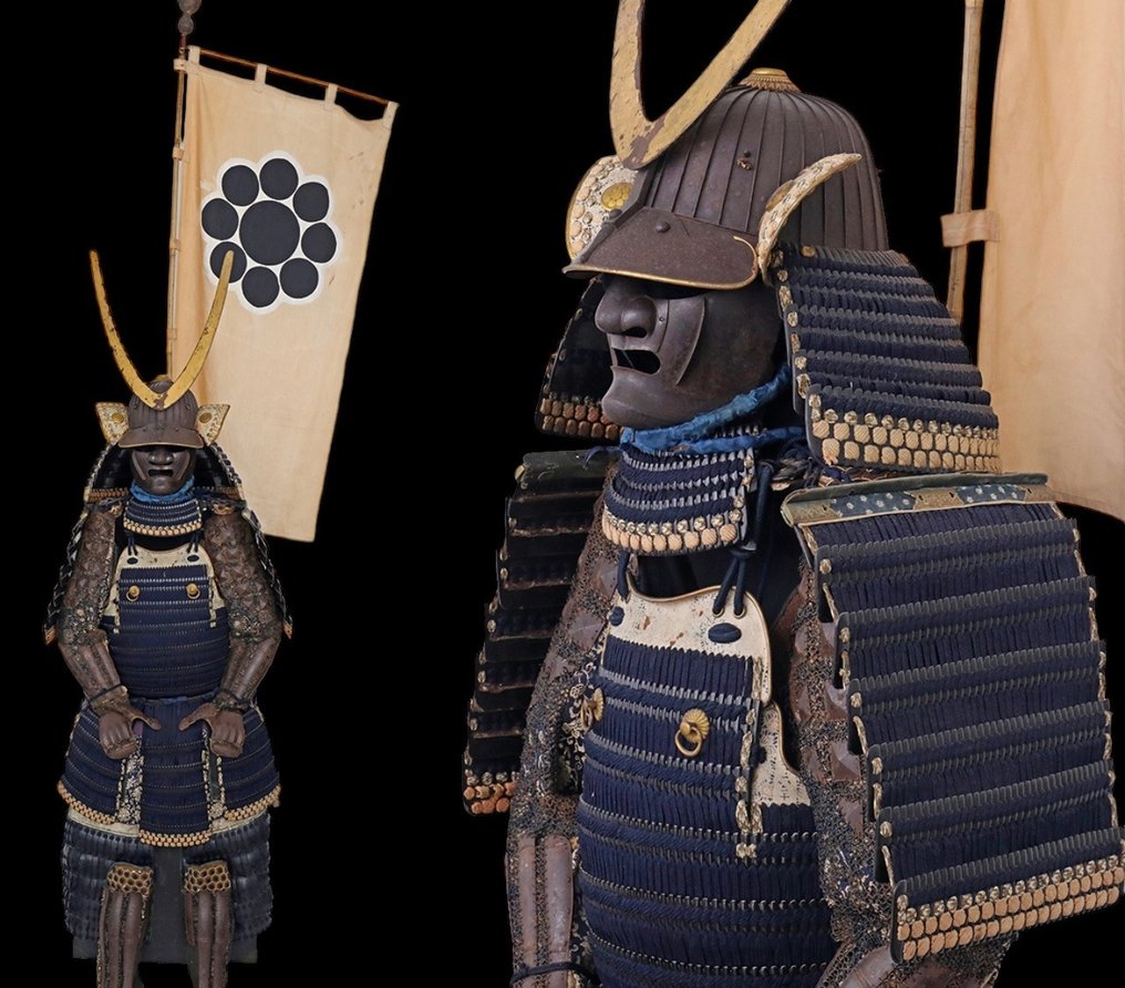 Μια πολύ εντυπωσιακή πολεμική πανοπλία ιαπωνικών σαμουράι Mogami Dou Gusoku από τη φυλή Hosokawa - Ύφασμα, σίδερο, δέρμα. - Mito ju Yoshinobu - Ιαπωνία - γύρω στο 1700 #1.1