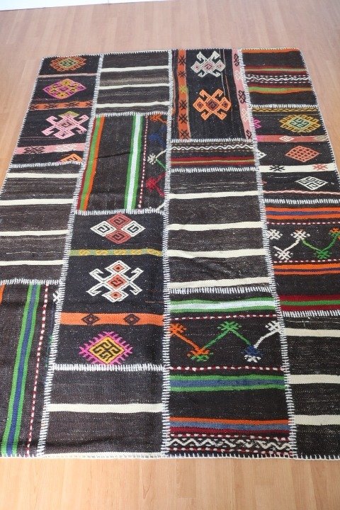拼布（手工制作） - 凯利姆平织地毯 - 238 cm - 168 cm #1.2