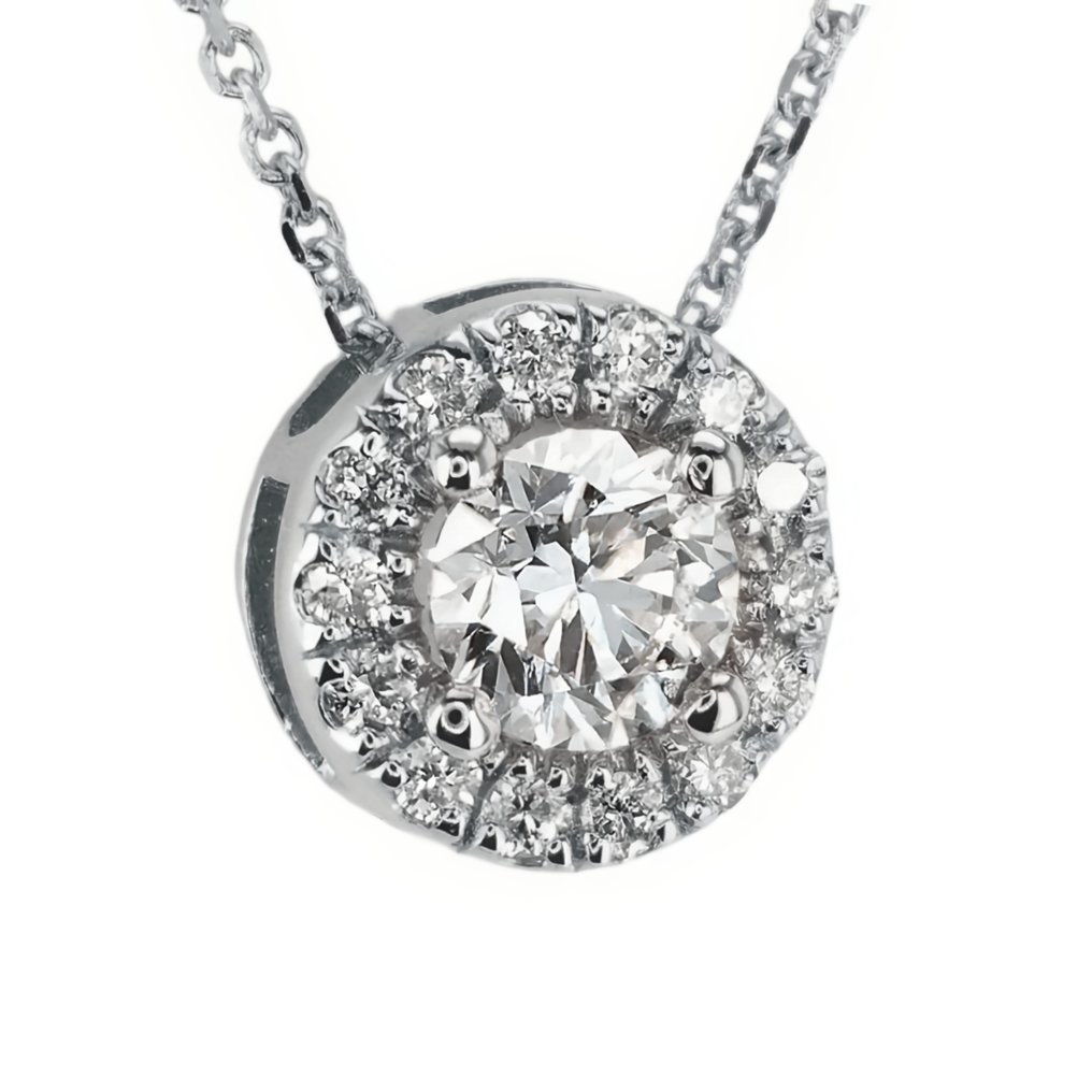 Κολιέ με μενταγιόν - 14 καράτια Λευκός χρυσός -  0.51ct. tw. Διαμάντι (Φυσικό)  - Διαμάντι #1.0