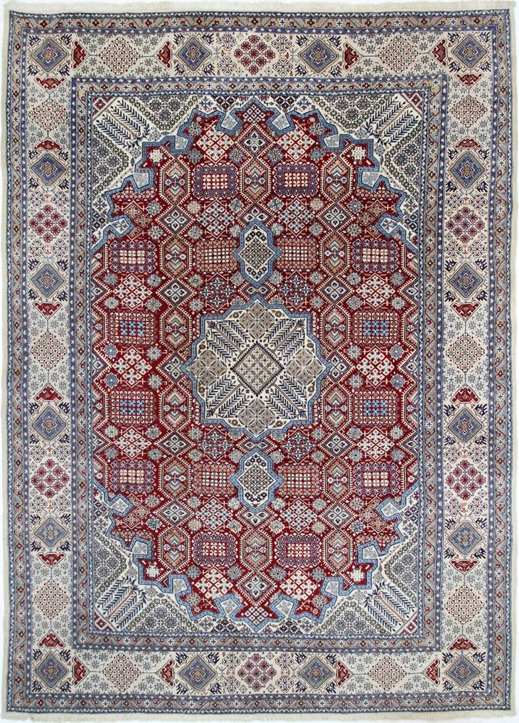 原创波斯地毯 Nain 9 La 带丝绸 - 小地毯 - 390 cm - 280 cm #1.1
