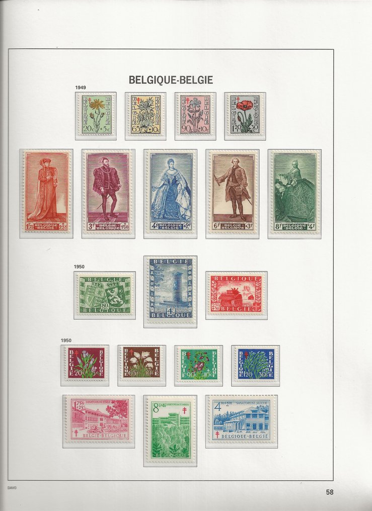 Belgien 1950/1969 - Komplette Sammlung POSTFRIS im Luxusalbum DAVO II #3.1