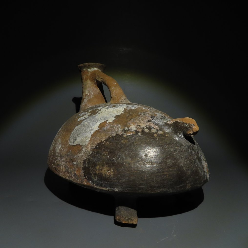 Edad del Bronce Terracota Contenedor de Askos con forma de pájaro. III-II milenio antes de Cristo. 22,5 cm de largo. #1.2