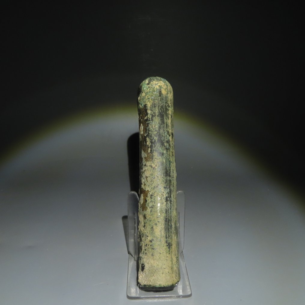 Middle East, Luristan, Iran Bronze Ax Blade. 1st Millennium BC. 17.8 cm L. Spanish Import License. #2.1