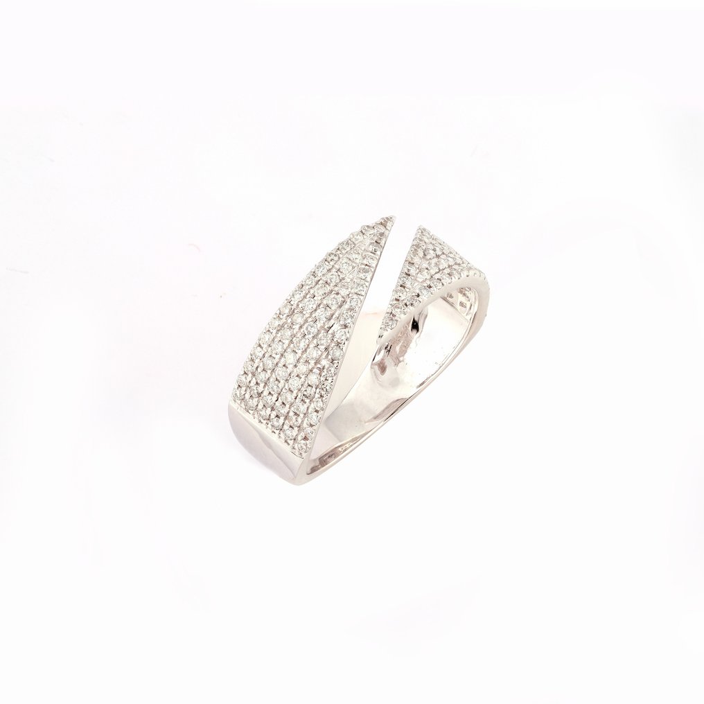 Ring - 14 karat Hvidguld -  0.57ct. tw. Diamant  (Natur) #1.2