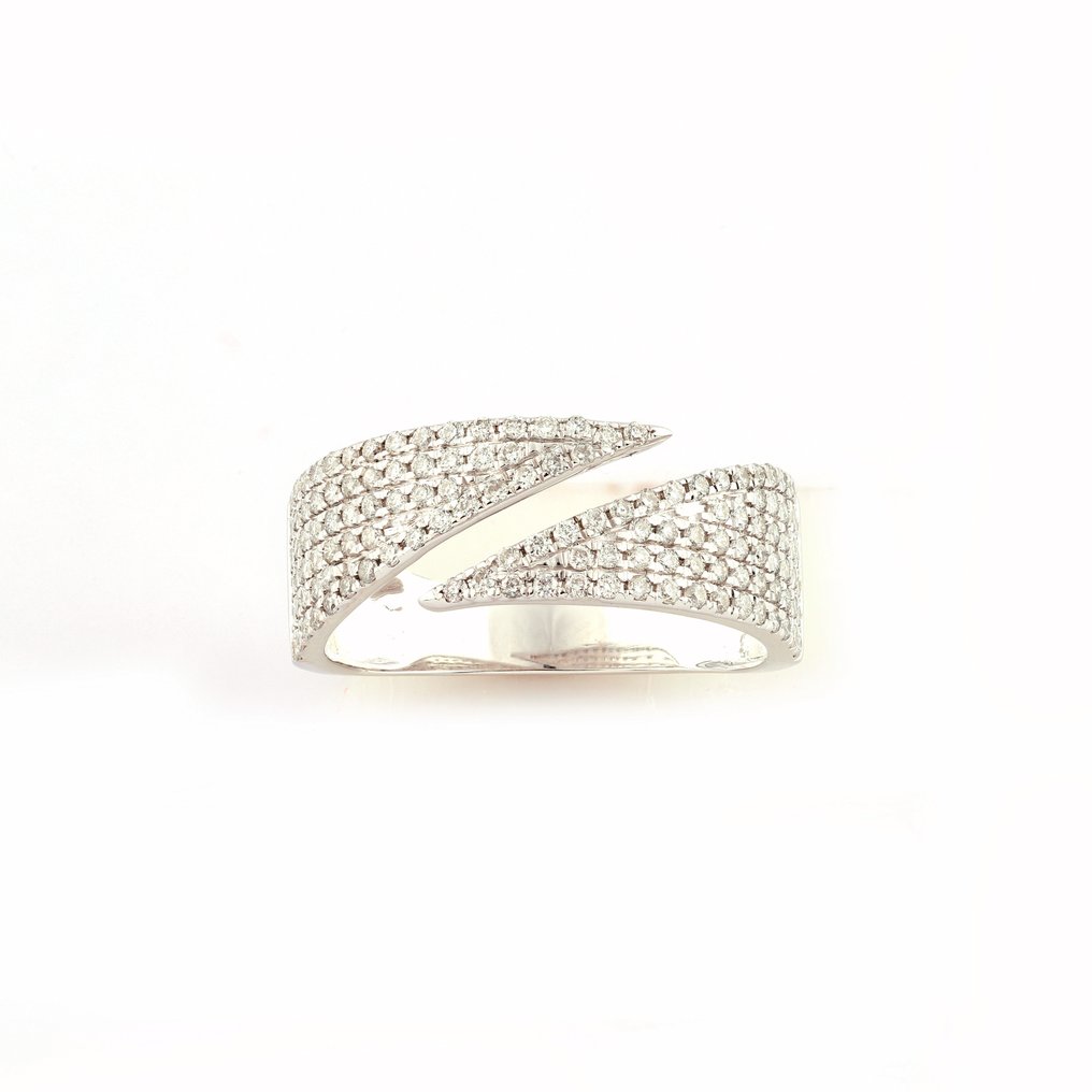 Ring - 14 karat Hvidguld -  0.57ct. tw. Diamant  (Natur) #1.1