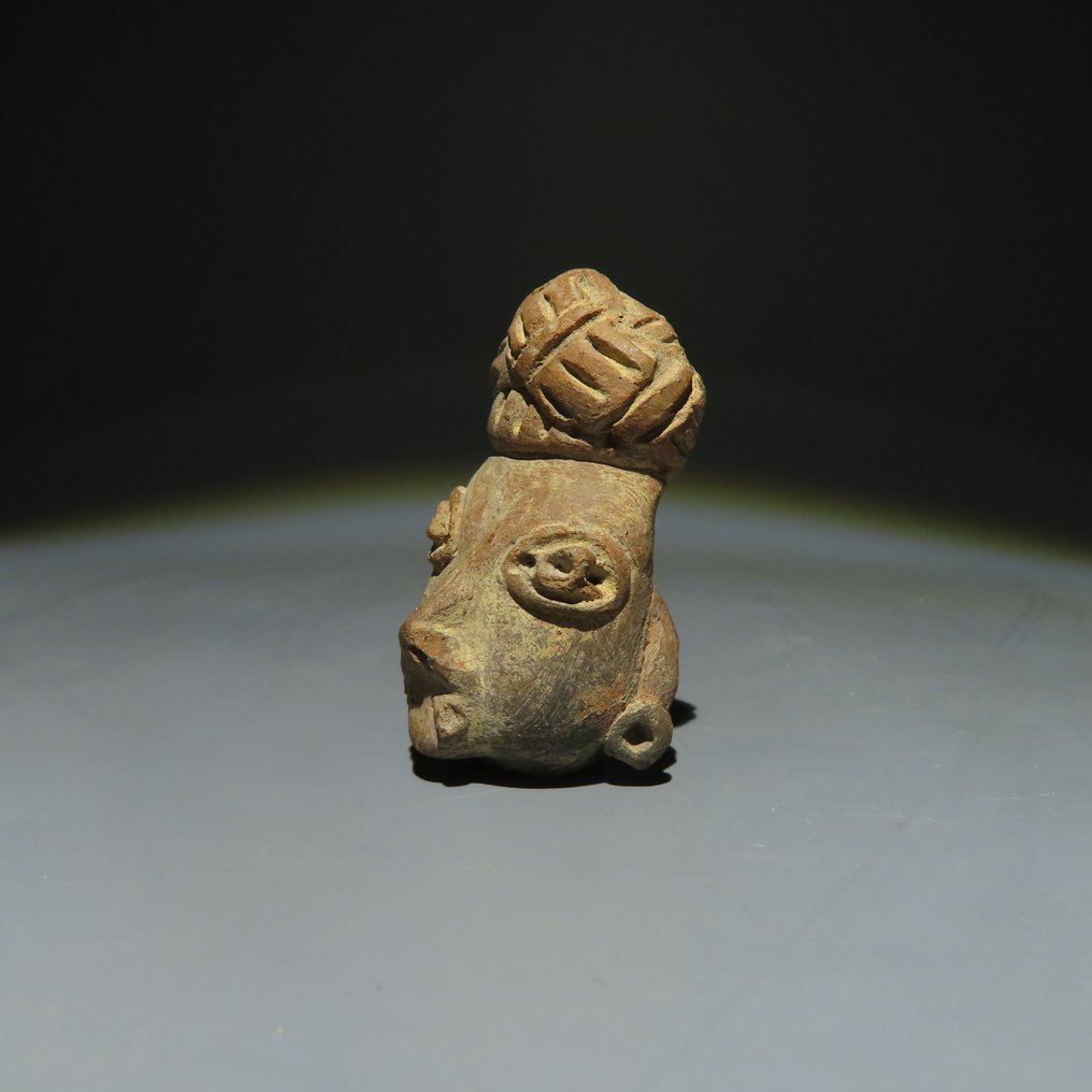 Tlatilco, Μεξικό Terracotta Προτομή. 1200-300 π.Χ. 4,7 εκ. «Συλλογή Michel Vinaver». #1.2