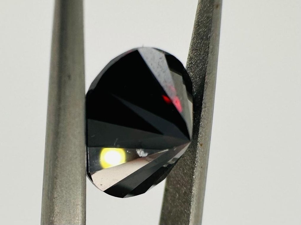 1 pcs Diamant - 2.13 ct - Brilliant, Rund - Farvebehandlet - fancy mørkebrun - Ikke nævnt i certifikat #3.2
