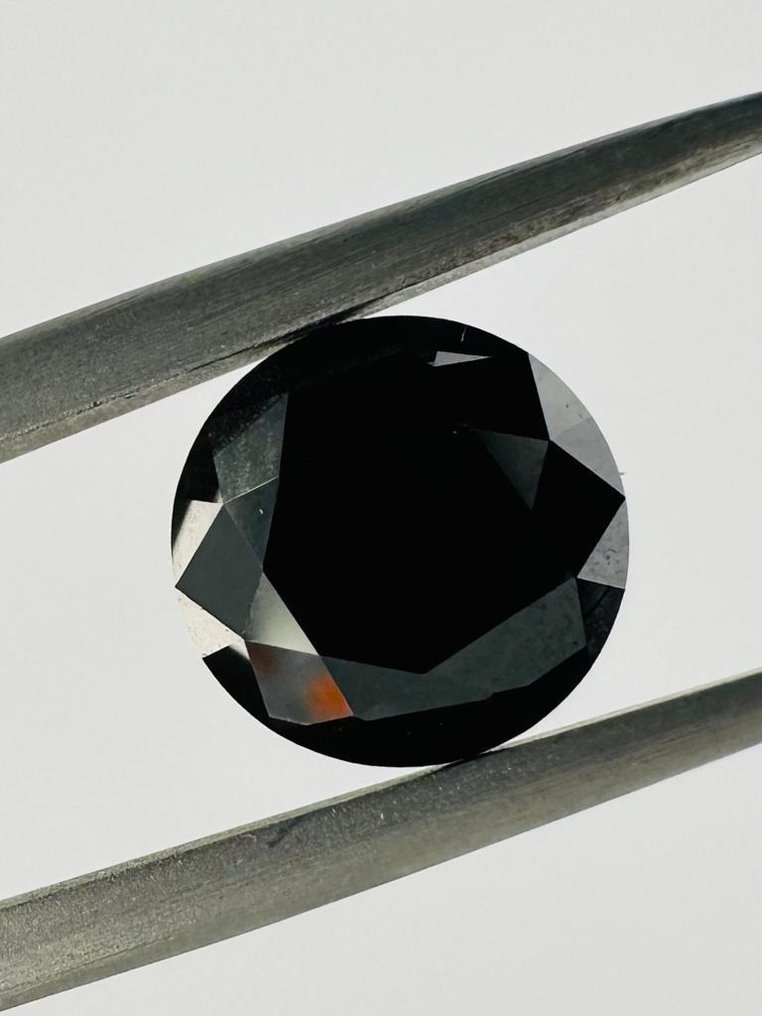 1 pcs Diament - 2.13 ct - brylantowy, okrągły - Poddane obróbce barwy - fantazyjny ciemnobrązowy - Nie wymienione w certyfikacie #2.1