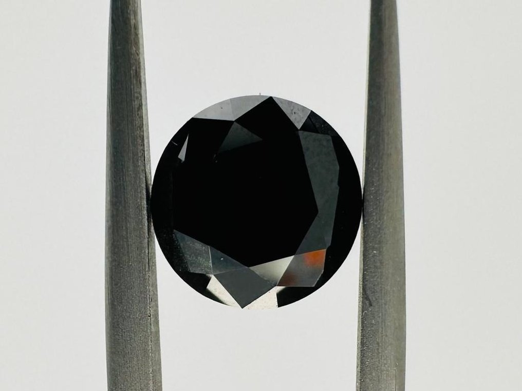 1 pcs Diament - 2.13 ct - brylantowy, okrągły - Poddane obróbce barwy - fantazyjny ciemnobrązowy - Nie wymienione w certyfikacie #1.1