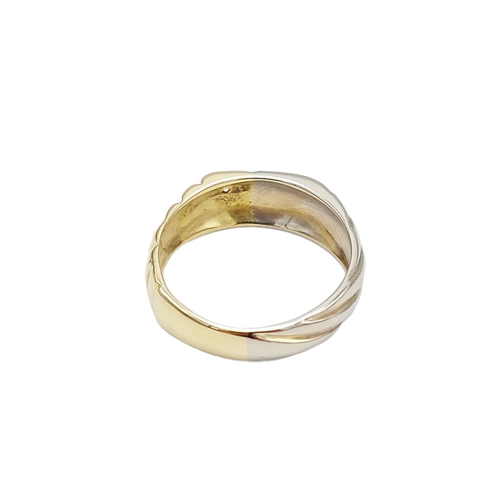 Δαχτυλίδι - 18 καράτια Λευκός χρυσός, Κίτρινο χρυσό - 0.05ct. tw. Διαμάντι (Φυσικό) #4.3