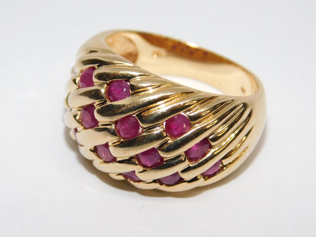 Cocktail ring Yellow gold Ruby #3.3