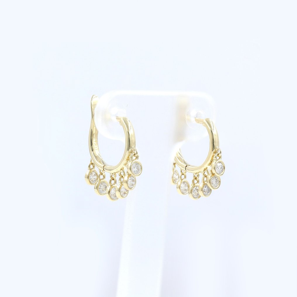 Boucles d'oreilles - 14 carats Or jaune -  0.37ct. tw. Diamant  (Naturelle) #2.1