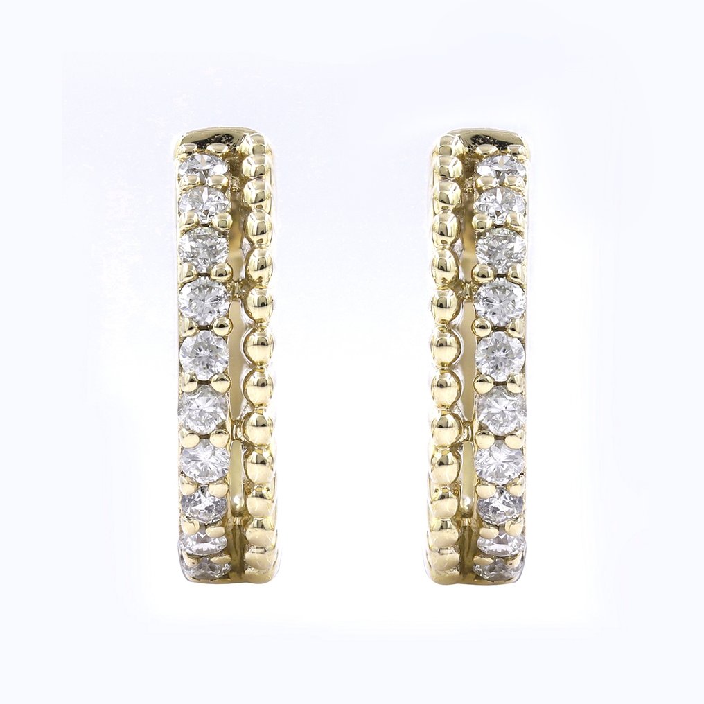 Earrings - 14 kt. Yellow gold -  0.21 tw. Diamond  (Natural) #1.1