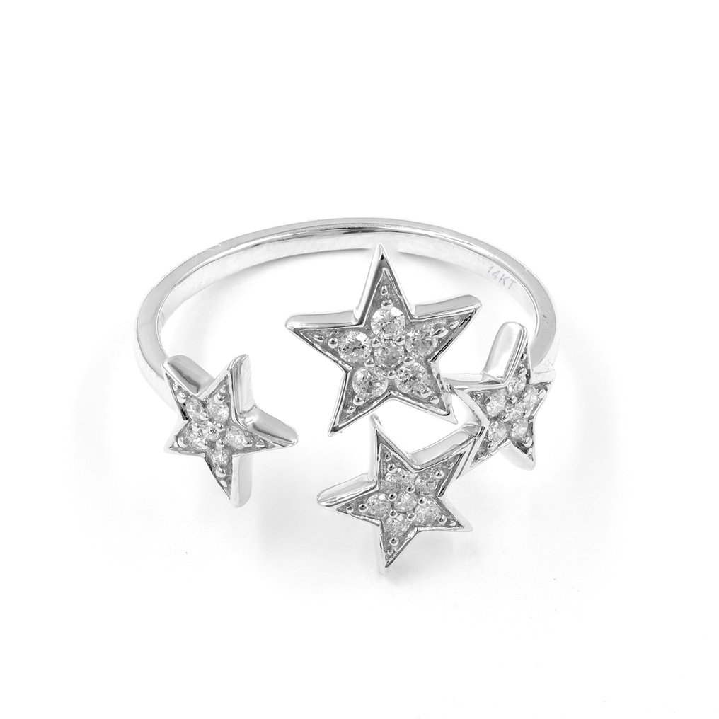 Δαχτυλίδι - 14 καράτια Λευκός χρυσός - 0.21ct. tw. Διαμάντι (Φυσικό) #3.2