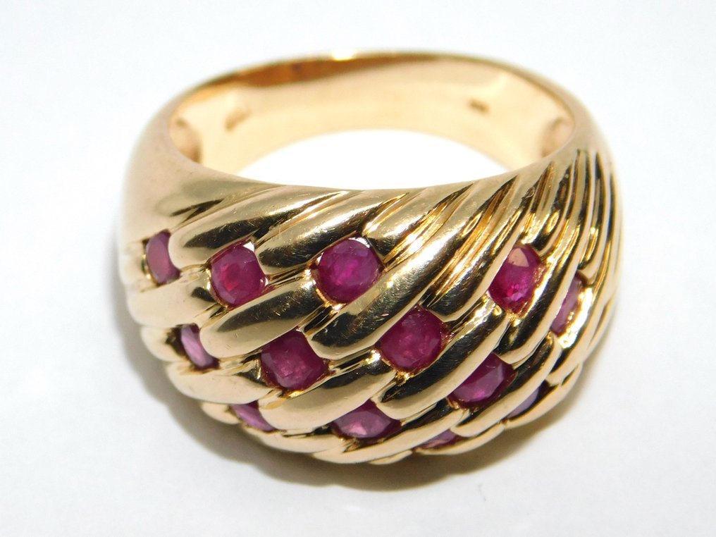 Cocktail ring Yellow gold Ruby #3.2