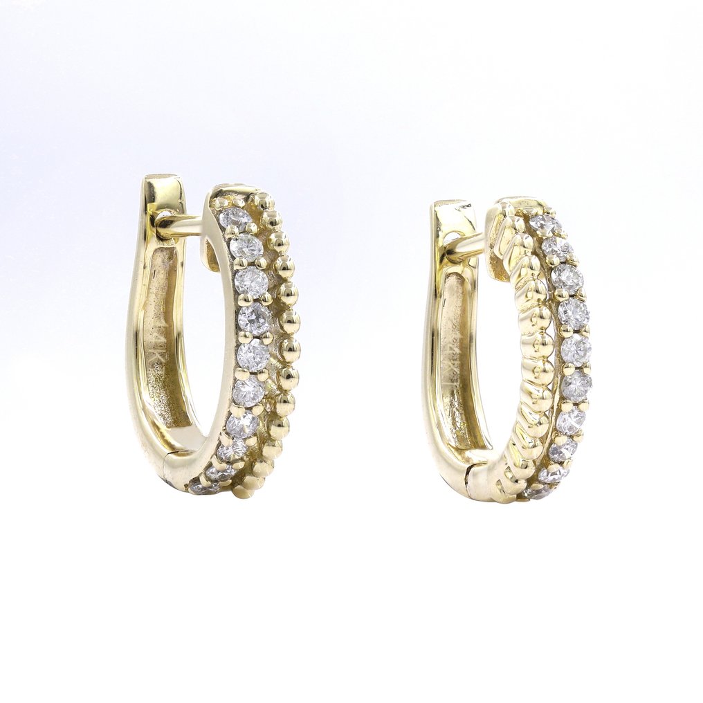 Earrings - 14 kt. Yellow gold -  0.21 tw. Diamond  (Natural) #1.2