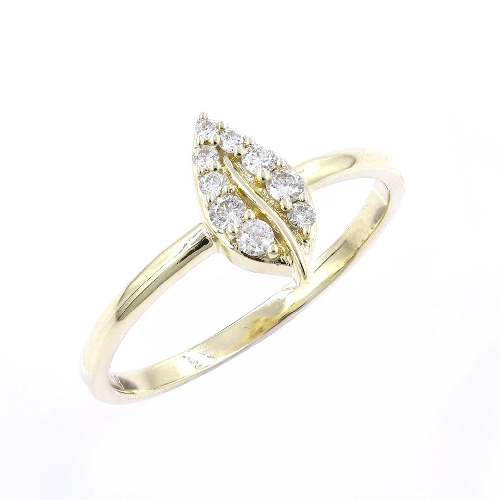 Ring - 18 kt Gelbgold -  0.15 tw. Diamant  (Natürlich)  #1.2