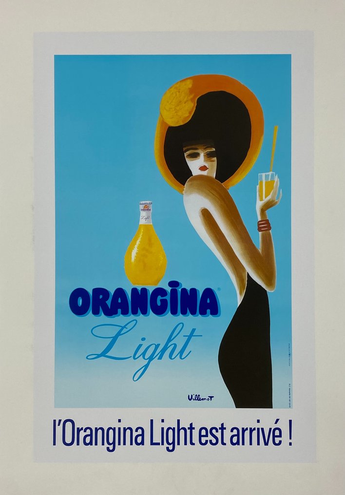 Bernard Villemot - L'Orangina Light est arrivé! (Linen backed on canvas) - 1980s #1.0