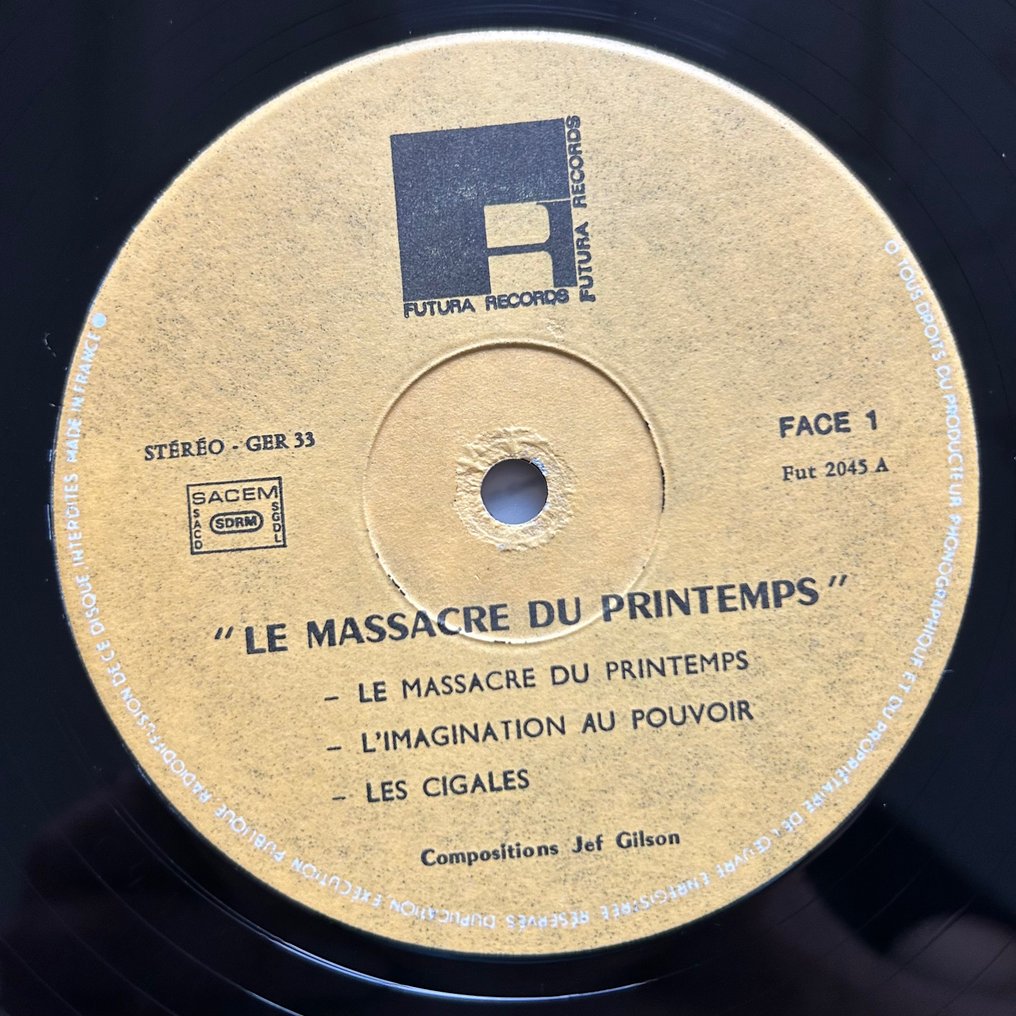 Jef Gilson - Le Massacre Du Printemps - LP 專輯 - 第一批 模壓雷射唱片 - 1971/1971 #2.1