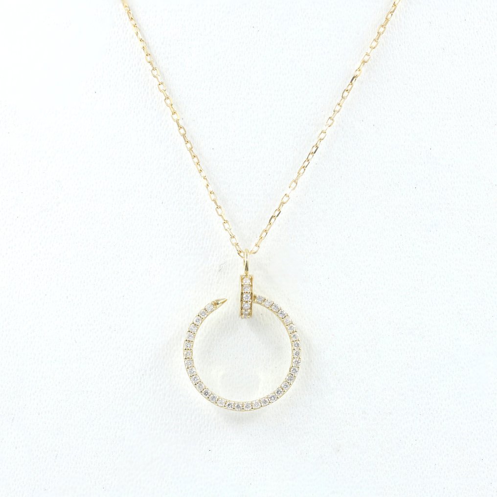 吊坠项链 - 14K包金 黄金 - 0.24ct. tw. 钻石 (天然) #1.0