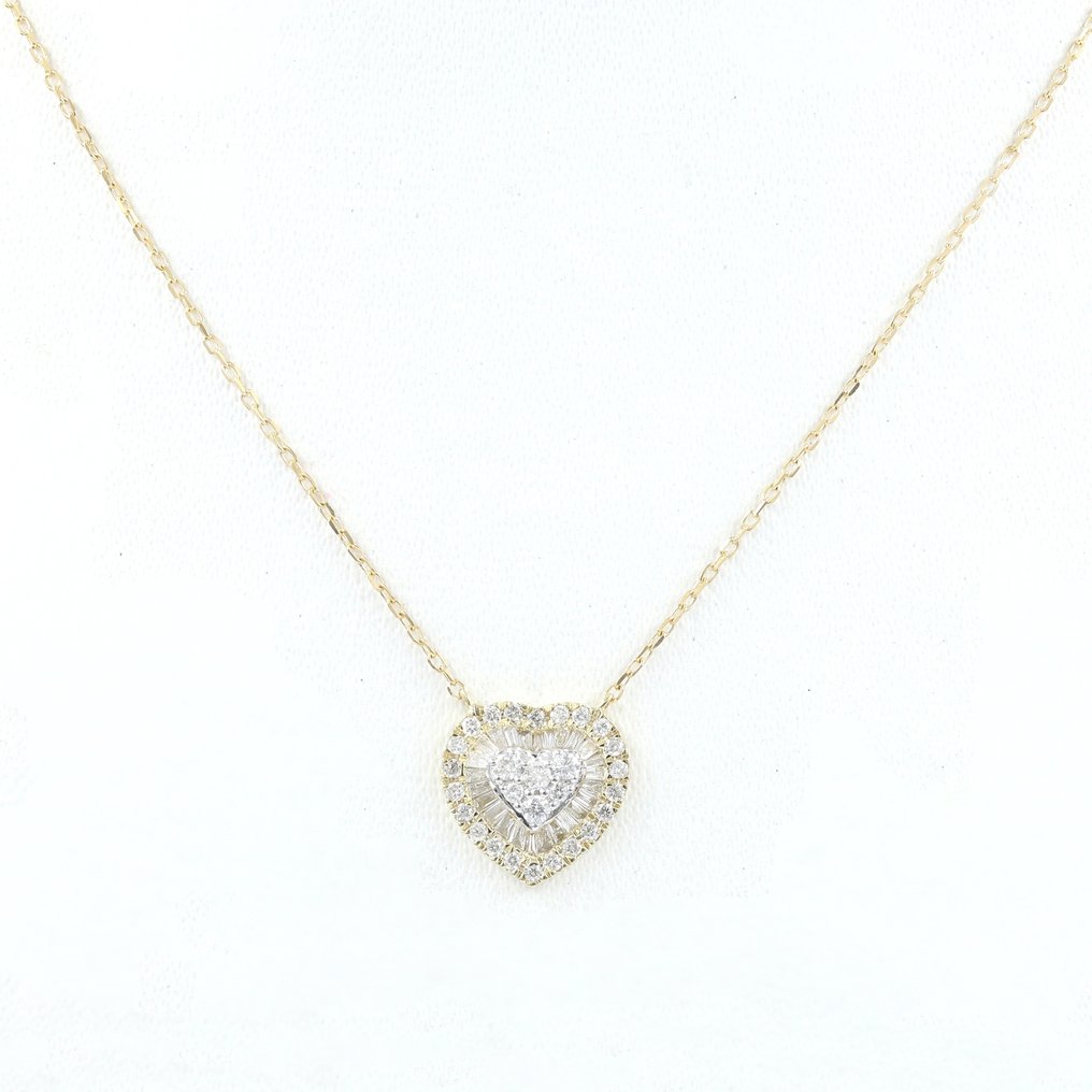 Collier avec pendentif - 14 carats Or jaune -  0.57ct. tw. Diamant  (Naturelle) #1.1