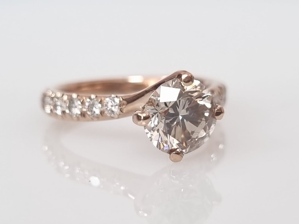 14 karat Pink guld - Ring - 1.44 ct Diamant - Diamanter #1.1